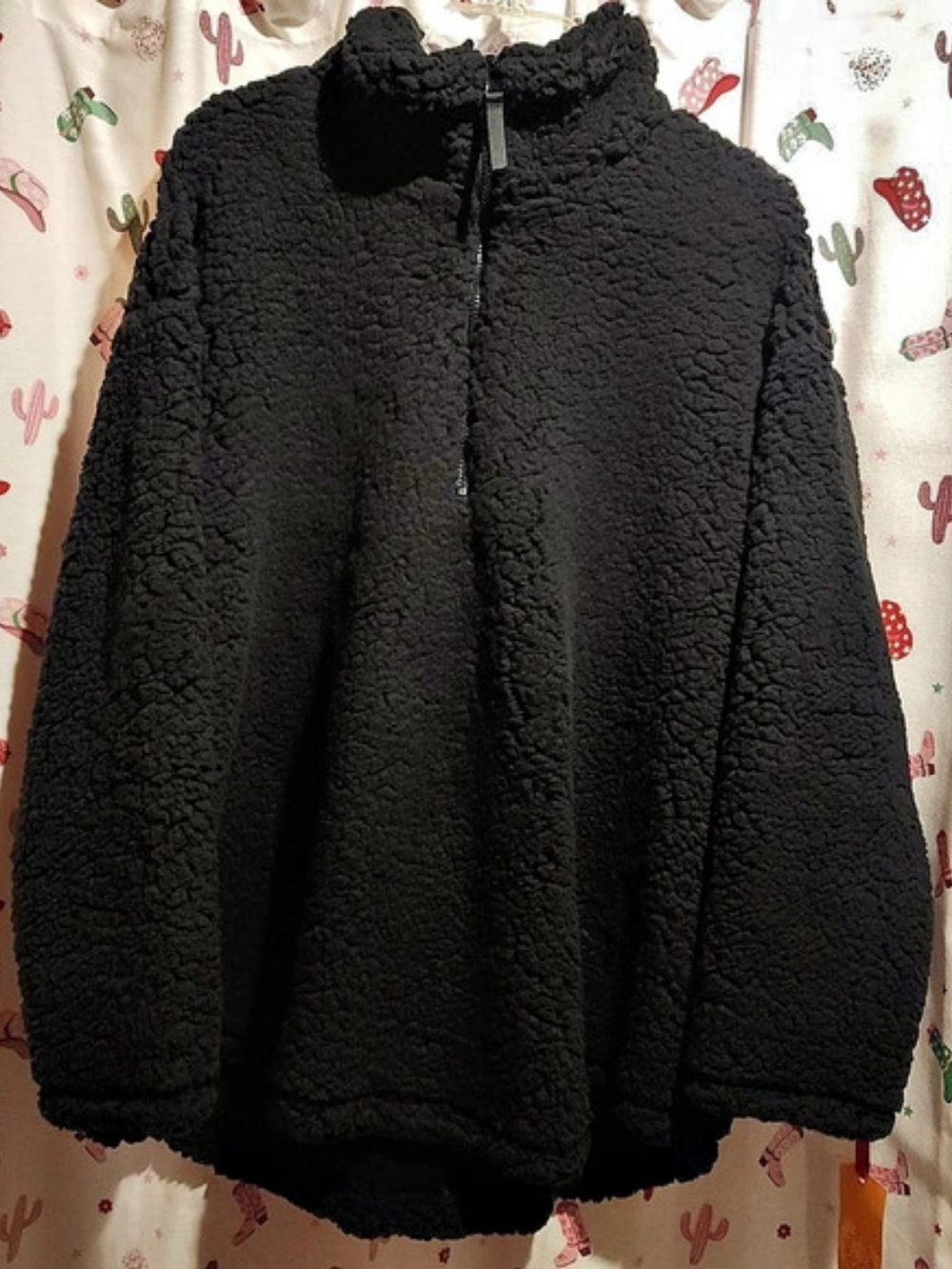 Nwt Sz 2X Black Sherpa Quarter-Zip Pullover